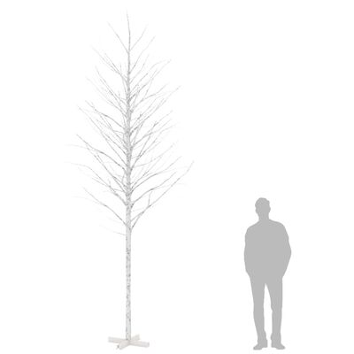 vidaXL Björkträd med LED varmvit 672 LEDs 400 cm