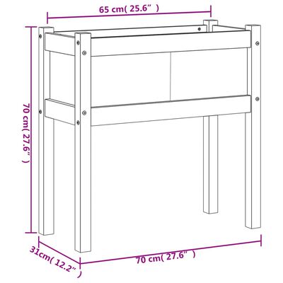 vidaXL Odlingslåda med ben 70x31x70 cm impregnerat furu