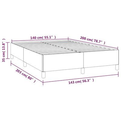 vidaXL Sängram utan madrass mörkgrå 140x200 cm tyg