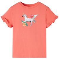 T-shirt med korta ärmar för barn korall 92
