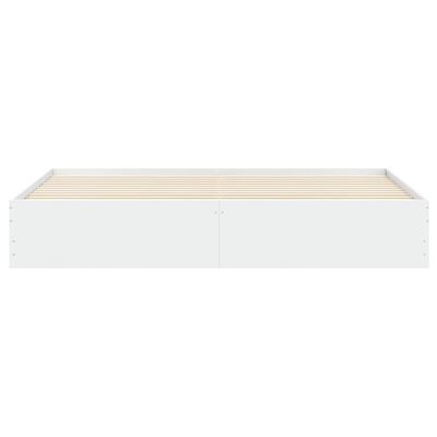 vidaXL Sängram med lådor vit 200x200 cm konstruerat trä