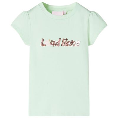 T-shirt med formade ärmar för barn mjuk grön 140