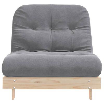 vidaXL Futonbäddsoffa med madrass 90x206x11 cm massiv furu