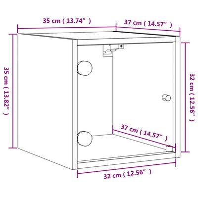 vidaXL Sängskåp med glasdörrar 2 st vit 35x37x35 cm