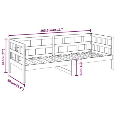 vidaXL Dagbädd honungsbrun 80x200 cm massiv furu