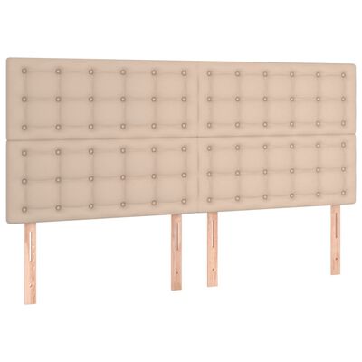 vidaXL Huvudgavlar 4 st cappuccino 80x5x78/88 cm konstläder