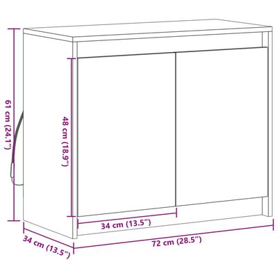 vidaXL Skänk med LED sonoma-ek 72x34x61 cm konstruerat trä