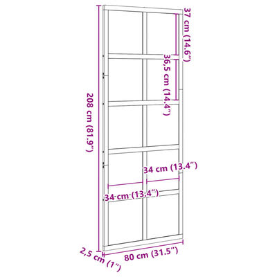 vidaXL Ladugårdsdörr 80x208 cm massiv furu