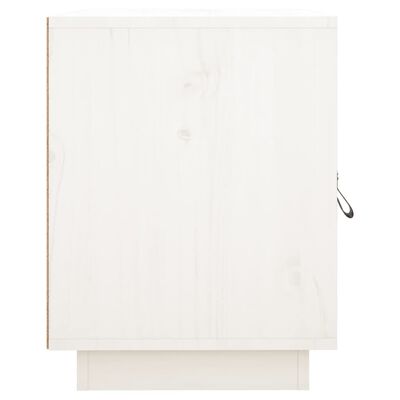 vidaXL Sängbord vit 40x34x45 cm massivt furuträ