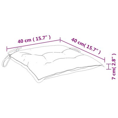 vidaXL Stolsdynor 6 st turkos 40x40x7 cm tyg