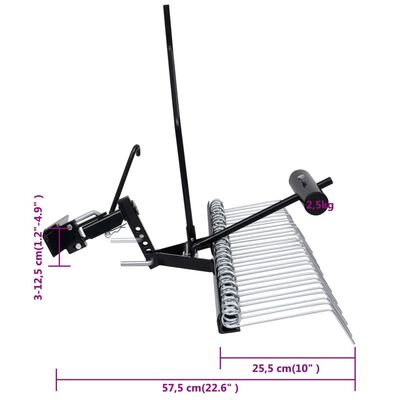 vidaXL Mossrivare för åkgräsklippare 109 cm