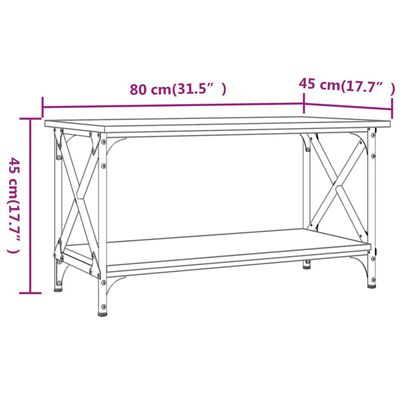 vidaXL Soffbord svart 80x45x45 cm konstruerat trä och järn