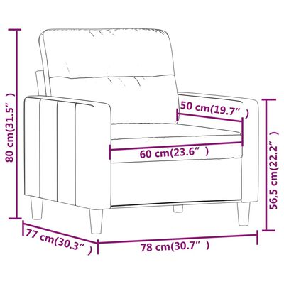 vidaXL Fåtölj taupe 60 cm tyg