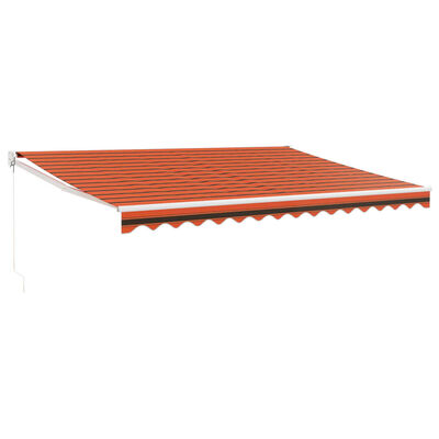 vidaXL Markis infällbar orange och brun 4x3 m tyg&aluminium
