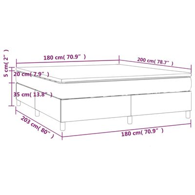 vidaXL Ramsäng med madrass gräddvit 180x200 cm tyg