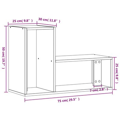 vidaXL TV-skåp 2 st vit 75x30x50 cm konstruerat trä