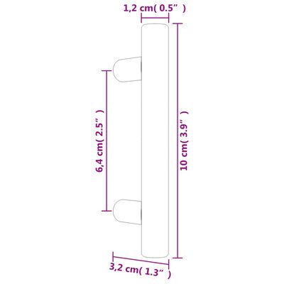 vidaXL Skåphandtag 10 st svart 64 mm rostfritt stål