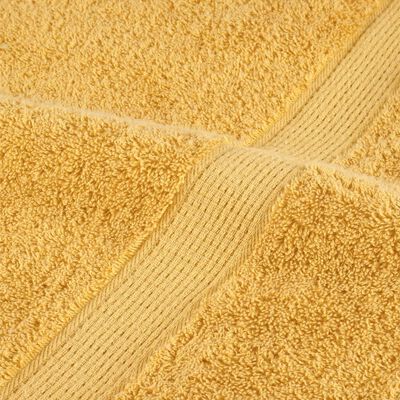 vidaXL Premium badhanddukar SOLUND 10st guld 100x150cm 600gsm