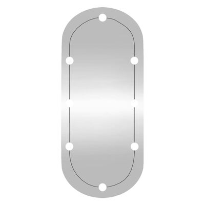 vidaXL Väggspegel med LED-belysning 40x90 cm glas oval
