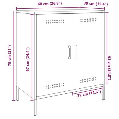 vidaXL Skänk svart 68x39x79 cm stål