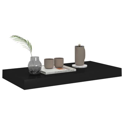 vidaXL Svävande vägghyllor 2 st svart 50x23x3,8 cm MDF