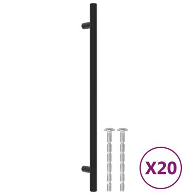vidaXL Skåphandtag 20 st svart 224 mm rostfritt stål