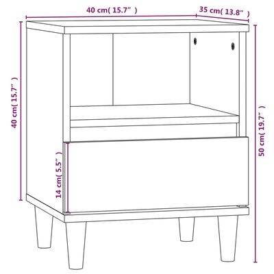 vidaXL Sängbord 2 st vit 40x35x50 cm