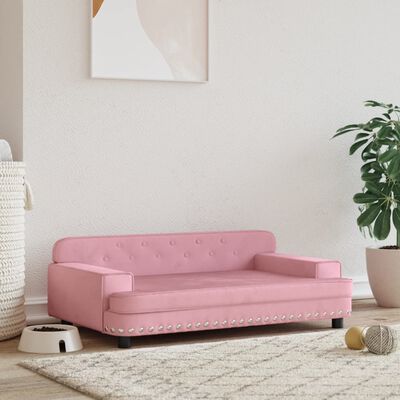 vidaXL Hundbädd rosa 90x53x30 cm sammet