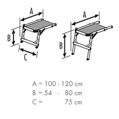 Hailo Plattform för trappa TP1 aluminium