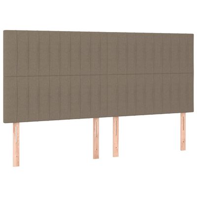 vidaXL Sänggavel LED taupe 200x5x118/128 cm tyg