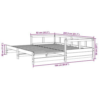 vidaXL Dagbädd utan madrass vaxad brun 80x200 cm massiv furu