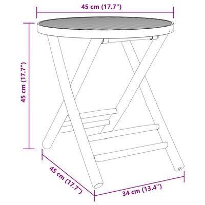 vidaXL Caféset 3 delar bambu