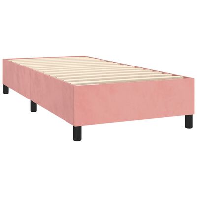 vidaXL Ramsäng med madrass rosa 80x200 cm sammet