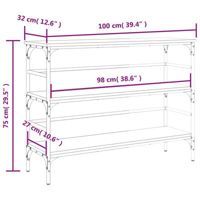 vidaXL Avlastningsbord grå sonoma 100x32x75 cm konstruerat trä