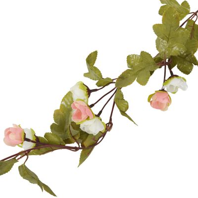 vidaXL Julkransar med blommor 6 st champagne 215 cm