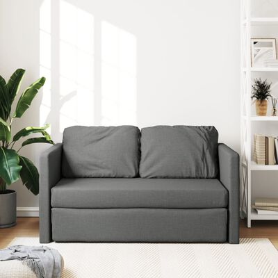 vidaXL Golvbäddsoffa 2-i-1 mörkgrå 112x174x55 cm tyg