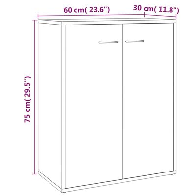 vidaXL Skåp grå sonoma 60x30x75 cm konstruerat trä