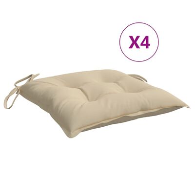 vidaXL Stolsdynor 4 st beige 40x40x7 cm oxfordtyg