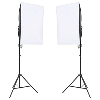 vidaXL Fotostudio med lampor, bakgrund och reflexskärm