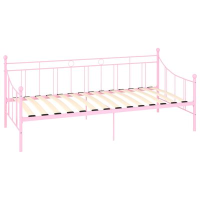 vidaXL Ram till dagbädd rosa metall 90x200 cm