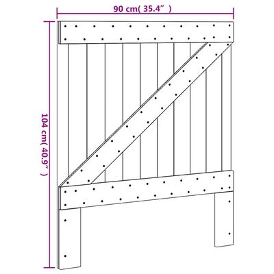 vidaXL Huvudgavel 90x104 cm massiv furu