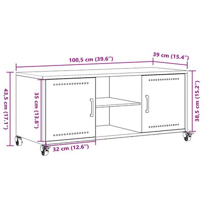 vidaXL Tv-bänk antracit 100,5x39x43,5 cm stål