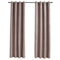 vidaXL Mörkläggningsgardiner med metallringar 2 st taupe 140x175 cm