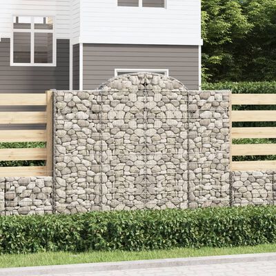 vidaXL Gabion bågformad 200x30x160/180 cm galvaniserat järn