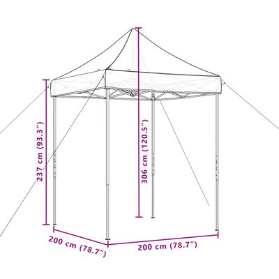 vidaXL Pop-Up hopfällbart partytält 200x200x306 cm taupe