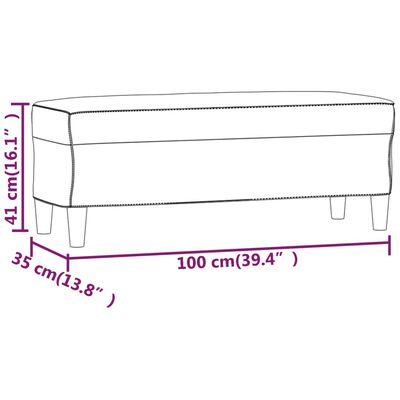 vidaXL Bänk vinröd 100x35x41 cm sammet