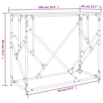 vidaXL Avlastningsbord svart 100x40x80 cm konstruerat trä