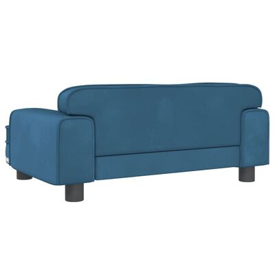 vidaXL Barnsoffa blå 70x45x30 cm sammet