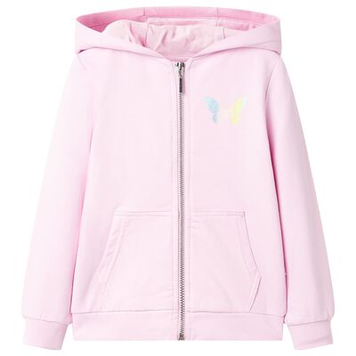 Barnhoodie ljusrosa 92