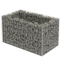 vidaXL Planteringsgabion upphöjd galvaniserat stål 90x50x50 cm